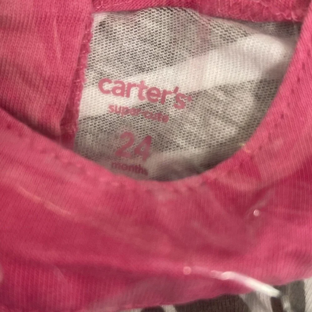 Carter’s Girls Size 24 Months Brown Pink Animal Cheetah Sleeveless 2pc - Picture 7 of 7